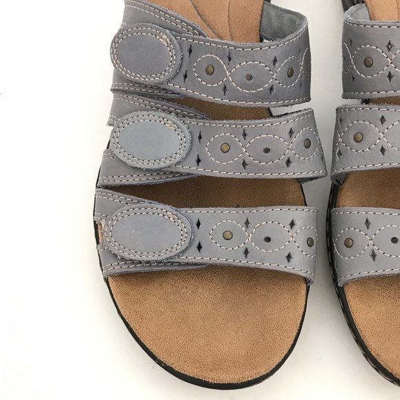 CLARKS Leather Comfort Sandals Leisa Cacti Q Slip On Slide Sandals Size 9.5 - Picture 6 of 16